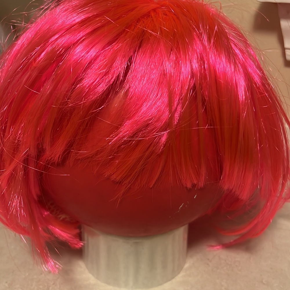 Happy Halloween Neon pink Bob Wig